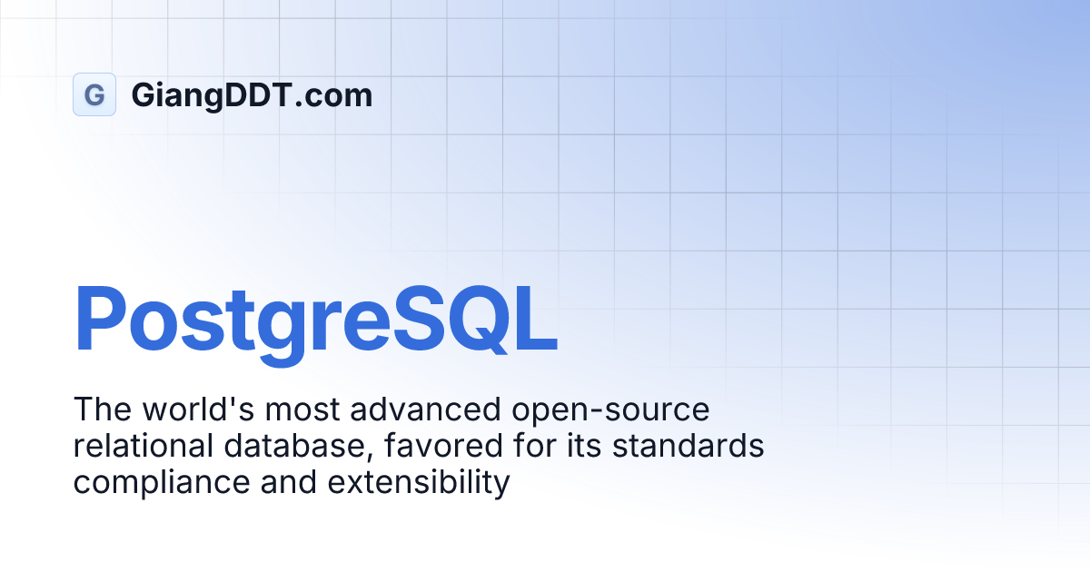 PostgreSQL | GiangDDT.com